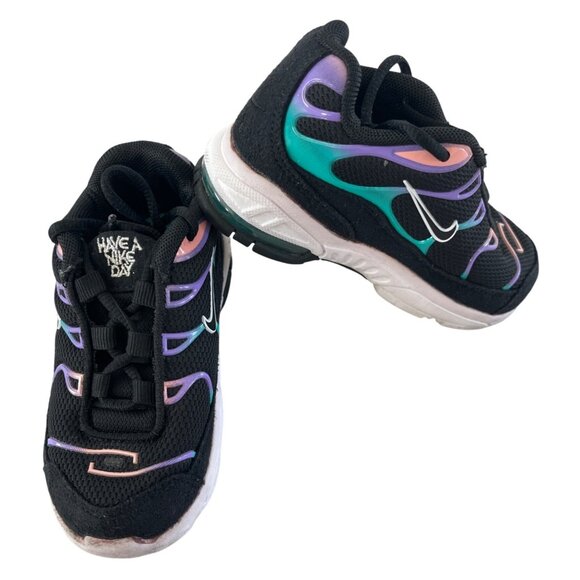 Nike Air Max Plus TD 'Have A Nike Day' Black Toddler Sneakers Size 7C BQ7228-001 - Picture 5 of 12